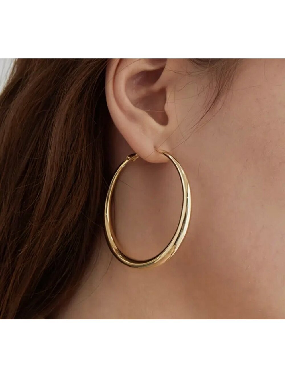 New - Chic - Large Hoop Golden Earrings